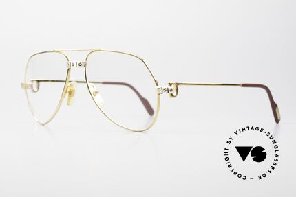 Cartier Vendome Santos - S 80er James Bond Vintage Brille, Santos-Dekor (3 Schrauben) in SMALL Größe 56-16, 135, Passend für Herren und Damen