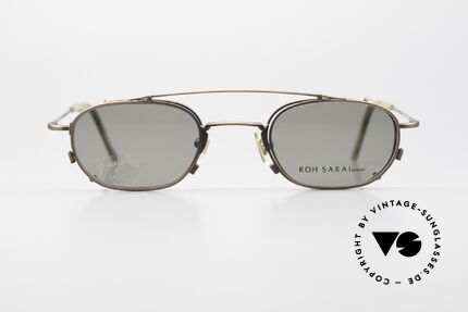 Koh Sakai KS9716 Titanbrille Für Damen & Herren, Größe 44-21 mit praktischem Sonnen-Clip / Vorhänger, Passend für Herren und Damen