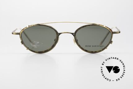 Koh Sakai KS9832 Vintage Brille Mit SonnenClip, Koh Sakai, BADA und OKIO Brillen waren ein Vertrieb, Passend für Herren und Damen