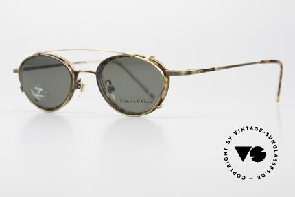 Koh Sakai KS9832 Vintage Brille Mit SonnenClip, 1997 in Los Angeles designed & in Sabae (JP) produziert, Passend für Herren und Damen