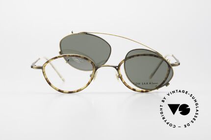 Koh Sakai KS9832 Vintage Brille Mit SonnenClip, ungetragen (wie alle unsere alten LA + Sabae Brillen), Passend für Herren und Damen