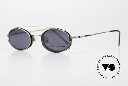Koh Sakai KS9836 Titanium Brille mit Clip-On, 1997 in Los Angeles designed & in Sabae (JP) produziert, Passend für Herren und Damen