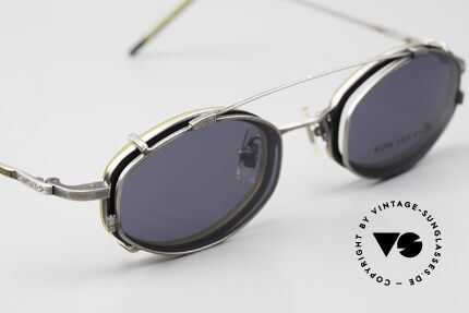 Koh Sakai KS9836 Titanium Brille mit Clip-On, die gesamte Fassung mit aufwändigen kleinen Gravuren, Passend für Herren und Damen