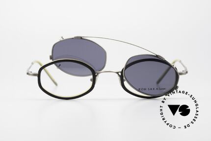 Koh Sakai KS9836 Titanium Brille mit Clip-On, ungetragen; wie alle unsere 90er vintage Clip-On Brillen, Passend für Herren und Damen