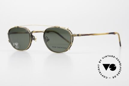 Koh Sakai KS9408 Kleine Brille mit Sonnenclip, in Los Angeles designed & in Sabae (Japan) produziert, Passend für Herren und Damen