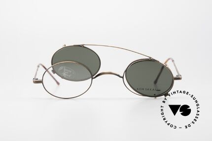 Koh Sakai KS9591 Kleine Ovale Fassung mit Clip, ungetragen (wie alle unsere alten 90er vintage Brillen), Passend für Herren und Damen