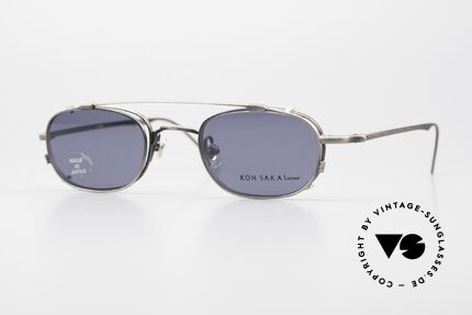 Koh Sakai KS9575 90er Titan Brille Made in Japan, alte vintage Koh Sakai Brille mit Sonnen-Clip von 1997, Passend für Herren und Damen