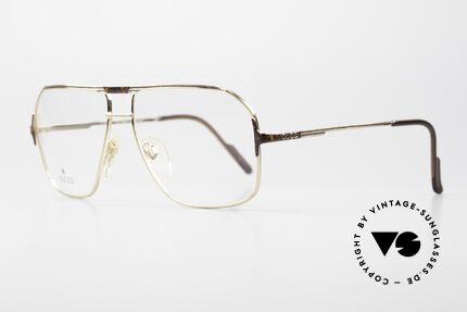 Gucci 1213 Edle 80er Luxus Herren Brille, vergoldete Fassung mit Details in Wurzelholz-Optik, Passend für Herren