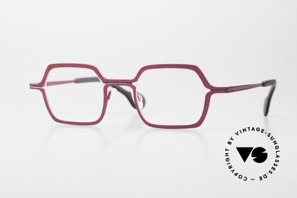 Theo Belgium Line Damenbrille Pink Metallic, eckige Damen Designerbrille der Theo Kollektion, Passend für Damen