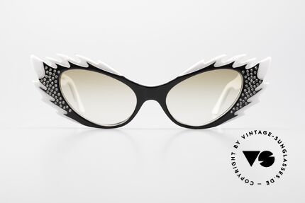 Harry Larry's Extasy Cateye Brille Dame Edna Stil, extravagante Cateye-Brille mit Strass-Steinchen, Passend für Damen