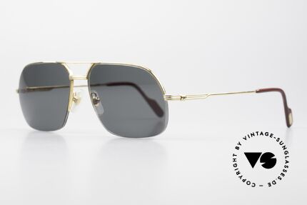 Cartier Orsay Halbrand Luxus Sonnenbrille, 22kt vergoldet (wie alle Cartier vintage Modelle), Passend für Herren