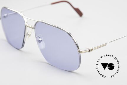 Cartier Orsay 90er Platin Luxus Sonnenbrille, flexibler Halbrahmen (Top-Qualität), Luxusbrille, Passend für Herren