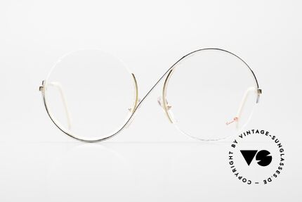 Casanova FC9 Kunstvolle Vintage Brille 80er, tolles Designerstück: Rahmen wie ein liegendes "S", Passend für Damen