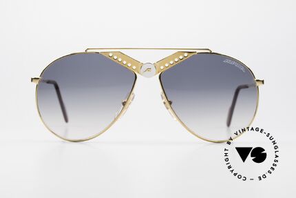 Alpina M52 Rare 80er Sonnenbrille Aviator, vergoldeter Rahmen mit markantem Alpina Logo, Passend für Herren