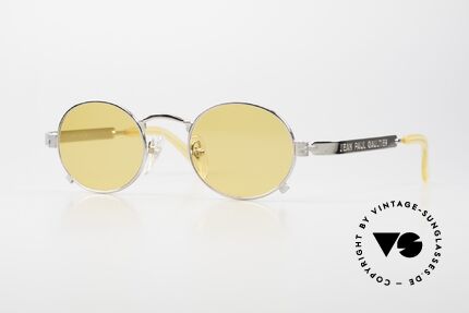 Jean Paul Gaultier 56-1173 Ovale Vintage Brille Steampunk, ovale 90er Jean Paul Gaultier Designer-Sonnenbrille, Passend für Herren