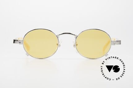 Jean Paul Gaultier 56-1173 Ovale Vintage Brille Steampunk, genial markant mit sehr speziellen Bügelscharnieren, Passend für Herren
