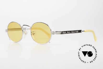 Jean Paul Gaultier 56-1173 Ovale Vintage Brille Steampunk, herausragende Qualität silber-chrome (made in Japan), Passend für Herren