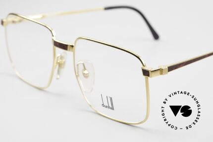Dunhill 6057 Eckige Herrenbrille von 1988, vergoldet & Bügeldekor in "schildpatt-bordeaux", Passend für Herren