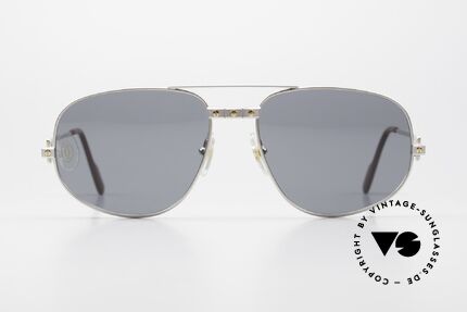 Cartier Romance Santos - XL Palladium Luxus Sonnenbrille, original Cartier vintage Luxus-Sonnenbrille von 1988, Passend für Herren