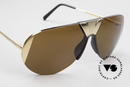 Porsche 5636 90er Aviator Sonnenbrille, zudem Top-Qualität (vergoldet und Polycarbonat), Passend für Herren