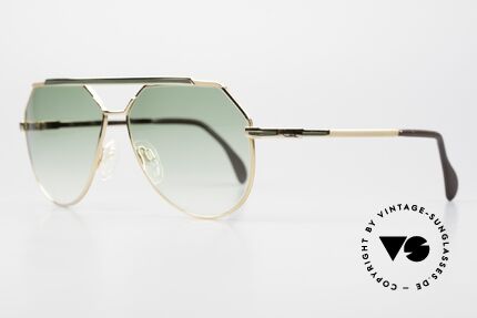 Cazal 733 80er Herrenbrille Aviator, Top-Qualität (vergoldet) und apartes Rahmen-Dekor, Passend für Herren