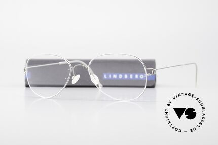 Lindberg Apollon Air Titan Rim Aviator Titanium Brille Unisex, extrem stabile Fassung, flexibel & elastisch, und nur 3g, Passend für Herren und Damen