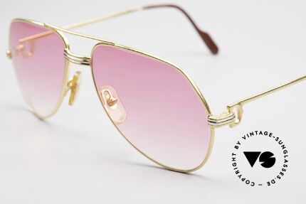 Cartier Vendome LC - S Christopher Walken Brille, hier mit Louis Cartier Dekor in SMALL Gr. 56-16, 135, Passend für Herren und Damen