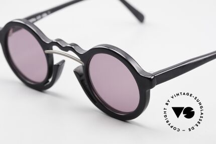 Franz Ruzicka 328 Verrückte Runde 90er Brille, Rahmen sind geometrisch mit markanten Nasenstegen, Passend für Herren und Damen