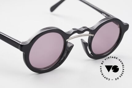 Franz Ruzicka 328 Verrückte Runde 90er Brille, hier das runde Modell 328 in mattschwarz (Farbe 11), Passend für Herren und Damen
