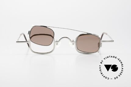 L.A. Eyeworks FEZ 405 Brille mit Clip On Von 1997, KEINE Retromode; ein altes Original (Los Angeles '97), Passend für Herren und Damen