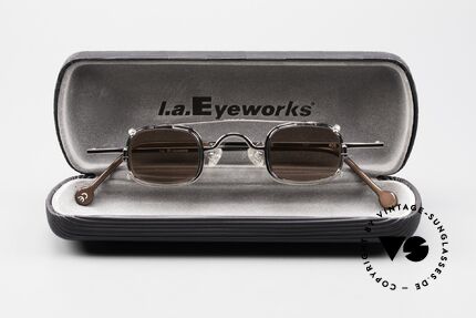 L.A. Eyeworks FEZ 405 Brille mit Clip On Von 1997, Größe: small, Passend für Herren und Damen