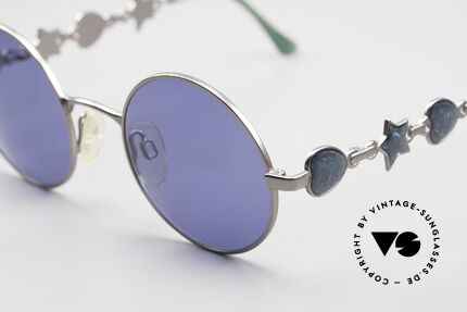 Yves Saint Laurent 6024 90er Brille Mit Herz & Stern, Farb-Code Y251 (grau/grünlich) mit Herz & Stern, Passend für Damen