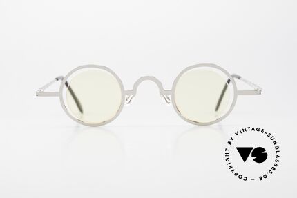 Theo Belgium Coco Randlose Runde Brille 90er, originelles Modell: "vollrand" & "randlos" zugleich, Passend für Herren und Damen