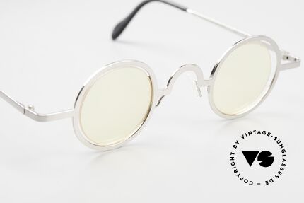 Theo Belgium Coco Randlose Runde Brille 90er, ungetragen; wie alle unsere THEO "Charakter-Brillen", Passend für Herren und Damen