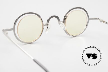 Theo Belgium Coco Randlose Runde Brille 90er, KEINE RETRObrille; ein ca. 25 Jahre altes ORIGINAL, Passend für Herren und Damen