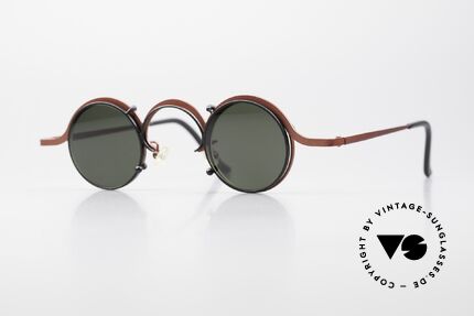 Theo Belgium Feu Vintage Brille Mit Clip-On, vintage Theo Belgium Brille mit Sonnenclip-On, Passend für Herren und Damen