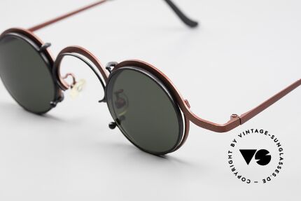 Theo Belgium Feu Vintage Brille Mit Clip-On, eine wirklich kustvolle Fassung in Top-Qualität!, Passend für Herren und Damen