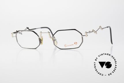 Casanova MTC22 Kunstvolle Designerbrille, vintage Casanova Brille von 1997 in Größe 44-24, Passend für Herren und Damen