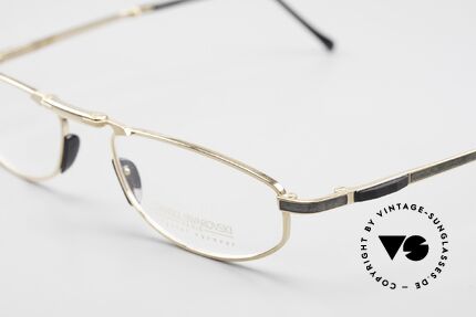 Daniel Swarovski S085 Faltbare Lesebrille 23kt Gold, sehr angenehm zu tragen (18 Gramm leicht); vintage!, Passend für Herren