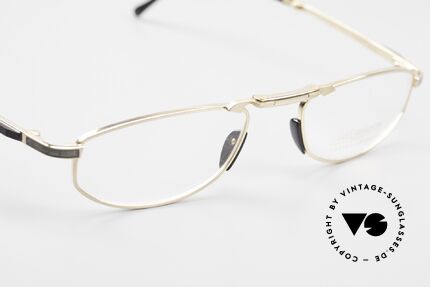 Daniel Swarovski S085 Faltbare Lesebrille 23kt Gold, ungetragenes Unikat (wie all unsere vintage Brillen), Passend für Herren