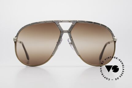 Alpina M1 Double Gradient Brown Lens, Limited Edition: Pfirsich-Metallic / Antik-Silber, Passend für Herren