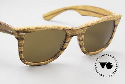 Ray Ban Wayfarer I Woodies USA B&L 80er Wood, ungetragen (wie all' unsere vintage USA Ray-Bans), Passend für Herren und Damen Ray Ban Wayfarer I Woodies USA B&L 80er Wood, ungetragen (wie all' unsere vintage USA Ray-Bans), Passend für Herren und Damen