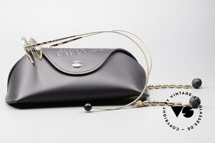 Jean Paul Gaultier 55-9673 Sonnenbrille Mit Perlenkette, KEINE Retromode; sondern 100% vintage 90er Original, Passend für Damen