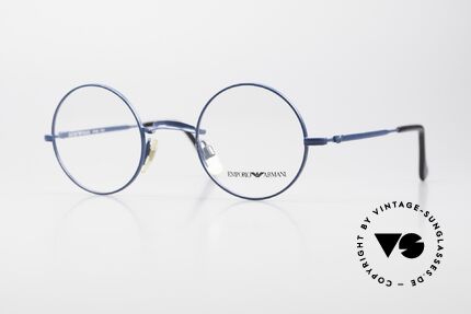 Giorgio Armani EA013 Kleine Runde 90er Brille, zeitlose KLEINE, runde vintage Brille von ARMANI, Passend für Herren und Damen