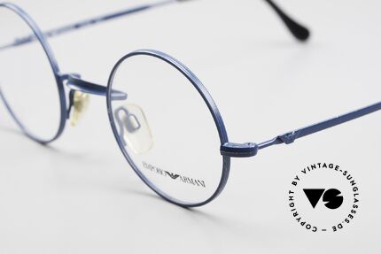 Giorgio Armani EA013 Kleine Runde 90er Brille, die blaue Lackierung hat kleinere Lagerungsspuren, Passend für Herren und Damen