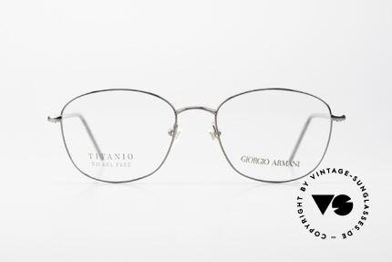 Giorgio Armani 3021 Titanbrille Eckig Panto Herren, eckige 80er Pantobrille in Top-Qualität (Titanium), Passend für Herren