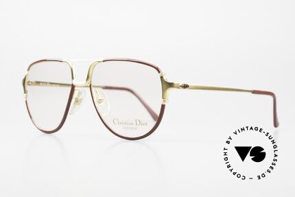 Christian Dior 2327 Monsieur Serie 80er Brille, elegante Rahmengestaltung (weinrot-gold); Gr. 56°16, Passend für Herren