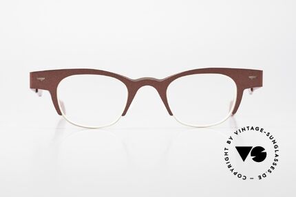 Theo Belgium Trente Designerbrille Von 2010, Modell trente+trois; col. 237 (weinrot-metallic), Passend für Herren und Damen