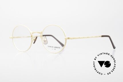 Giorgio Armani 128 Runde 80er Vintage Brille, dezenter, zeitloser Stil - passt gut zu jedem Look!, Passend für Herren und Damen