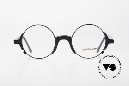 Giorgio Armani 326 Runde 90er Designer Brille, klassische Brillenform; Größe 46-21, col. 072 schwarz, Passend für Herren